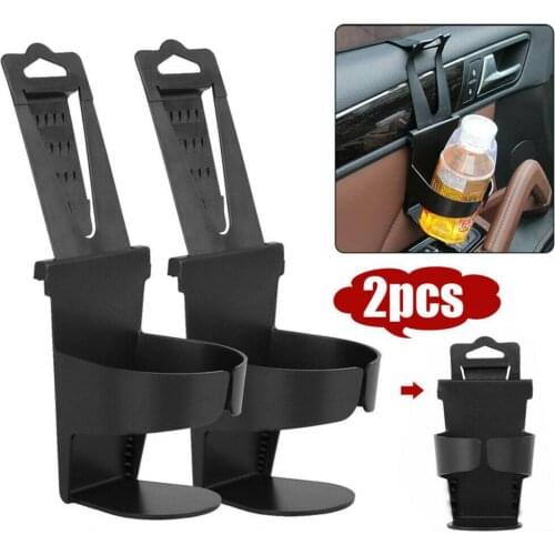 2Pcs Car Cup Holder Universal Adjustable Black Truck Door Mount Drink Bottle Stand for Vehicle
