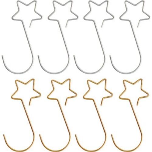 20 Piece Set Christmas Star Hook Hanging Ornament Tree Garland Gifts Socks Holder Reusable Party Decoration