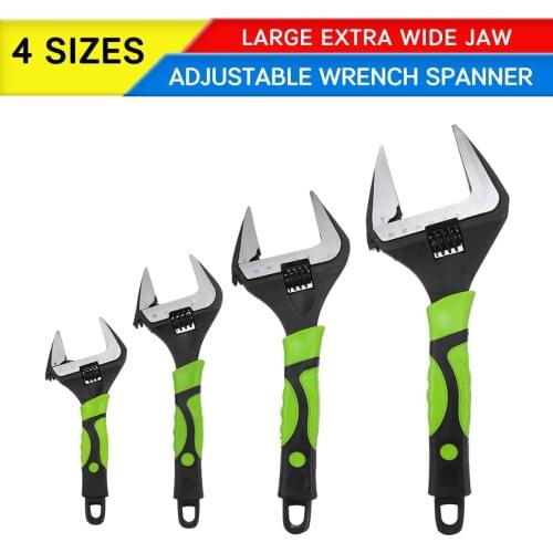 6" 8" 10" 12"Adjustable Wrench Spanner Pipe Tool Openning Capacity Extra Wide Jaw 60mm Mini Nut Keys Repair Tool Wrench