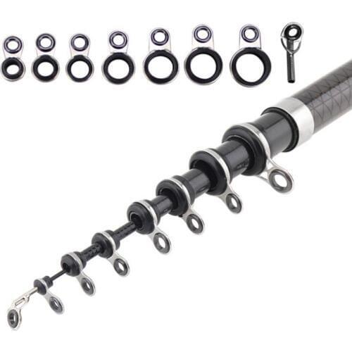 8pcs/ lot Mixed Sizes 6 x 5 6 7 8 9 10 11mm Rock Telescopic Sea Fishing Rod Guide Rings Repair