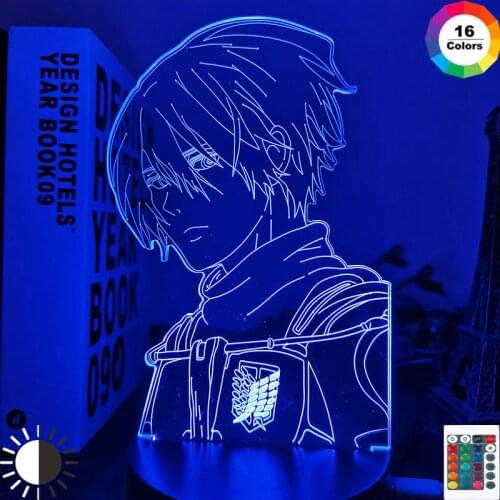 Anime Lamp Attack on Titan 4 Mikasa Ackerman Figure for Bedroom Decor Night Light Kids Birthday Gift Shingeki No Kyojin 3d Light