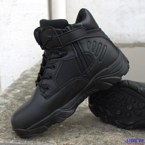 Winter Men Military Tactical Boots Waterproof Genuine Leather Lace Up Black Desert Combat Army Ankle Boot Mens Work Shoes
