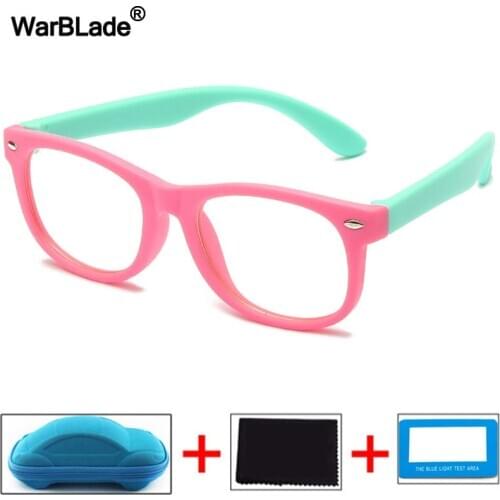 Anti Blue Light Kids Glasses Children Square Optical Frame Eyeglasses Boys Girls Computer Transparent Blocking Eyewears UV400