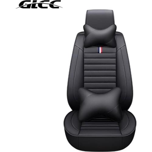 GLCC Car Seat Cover Cushion Leather Front Rear Seat Non-Slip Protect Auto Seat Fit For Most 5-Seat Car SUV Truck Universal
