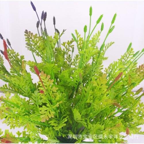 1pc Artificial Plants Plastic Lavender Waterweed Bundles Plant Wall Materials Green Leaf Fake Plant for Home Garden Decoration