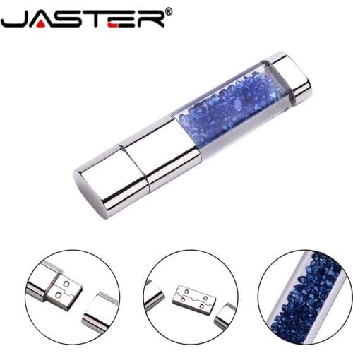 JASTER USB Flash Drives usb2.0 Crystal LED light Pen drive 128MB 4GB 8GB 16GB 32GB gadget USB pendrive 64GB Custom
