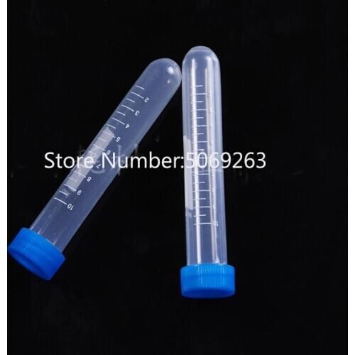 100 pieces/pack 10mL Lab Plastic Centrifuge tube Screw Cap Laboratory Centrifugal Test Tube