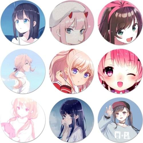 Anime Kawii girls cute Japanese Icons Pins Badge Decoration Brooches Metal Badges For Clothes Backpack Decoration