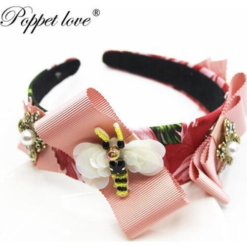 Fashion Crystal Head Bands For Women Velvel Hairband Bow tie Crystal Hair Accessories Ladies Hair Hoop Headdress Knot Hairband