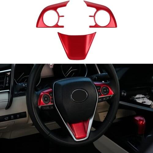 Steering Wheel Button Cover Sticker Inner Decoration ABS Trim for Toyota Camry 2018 2019 2020 3pcs