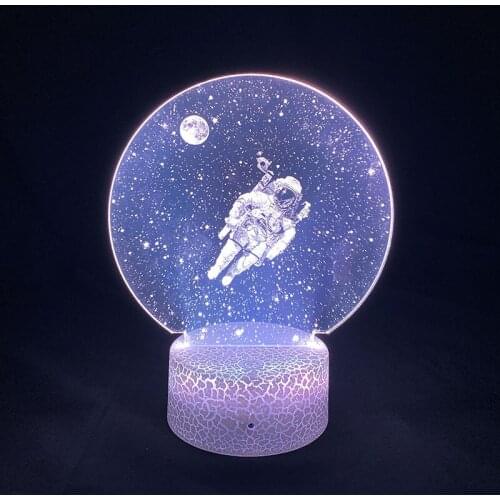 Astronaut LED Night Light 3D Picture Lamp Bluetooth Base Sleep Aid Light for Bedroom Decor Child Kids Birthday Gift