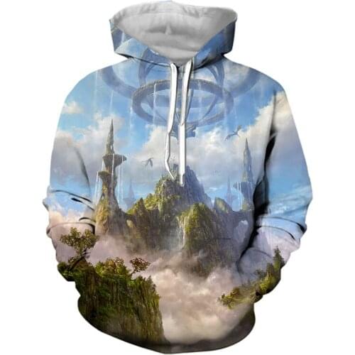 2021 New 3D Printing Style Men Hoodies Fashionable with 3D Planet Print Mens Funny Hoodies Hooded Oversized S-7XL