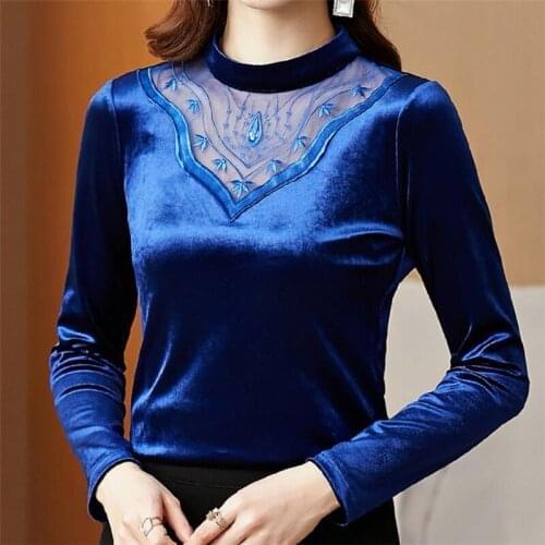 Autumn Ladies t-shirt Half high collar Womens long sleeve T-shirt grace Ladies Tops T-shirts Ladies long-sleeved t-shirt shir