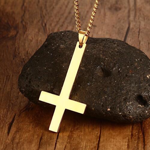 Silver Color/Gold/Black Color Cross Pendant Necklace for Men Stainless Steel Choker Cross Pendant Necklace Jewelry Party Gift