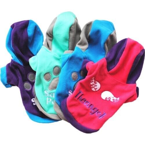 Hooded Dog Coats Winter Casual Embroidery Pets Dog Clothes Warm Coat Jacket Clothing For Dogs Yorkshire Chihuahua Honden Kleding