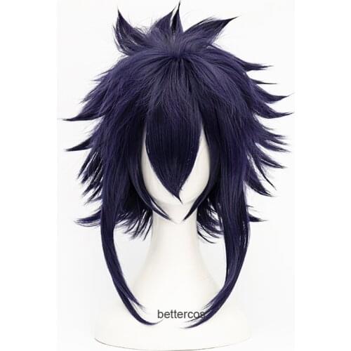 Anime My Hero Academia Boku No Hiro Akademia Amajiki Tamaki Dark Blue Short Cosplay Wig Synthetic Hair Perucas + Wig Cap