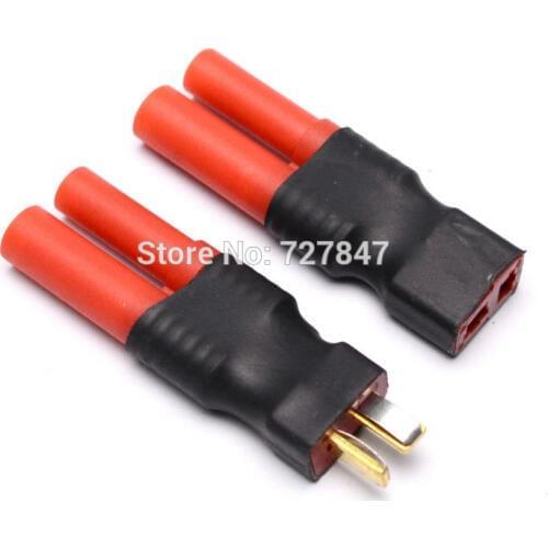 1 PCS HXT 4MM 4.0MM 4.0 to T Plug Male / Female Adapter Lipo Battery Bullet Deans Wireless Connector