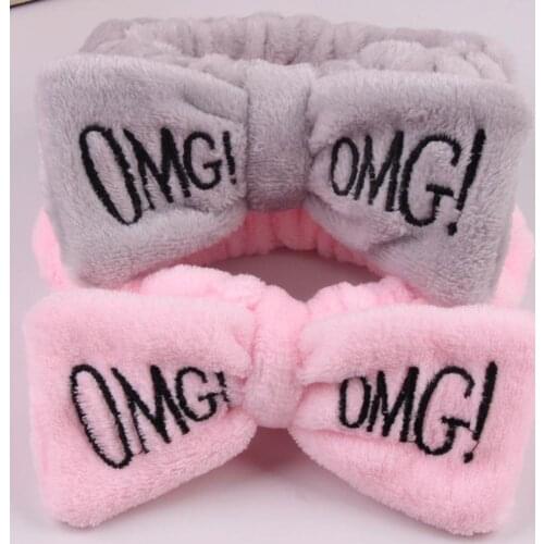 2021 OMG Headband For Washing Wash Face Bow makeup Hairbands Girls Elastic Holder Hair Strap Bands Ears Turban Hair Accessories