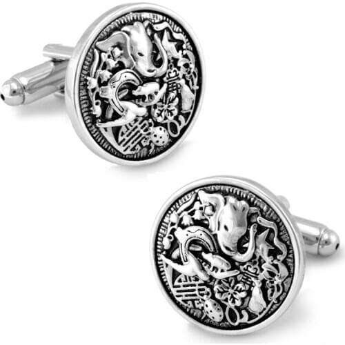 SPARTA White Gold Electroplated Totem make old technology cufflinks mens Cuff Links + Free Shipping !!! metal buttons