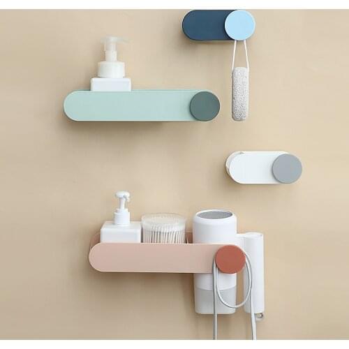 Hair Dryer Rack Perforated Free Bathroom Toilet Storage Rack Wall Hanging Hair Dryer Rack Hair Dryer Rack