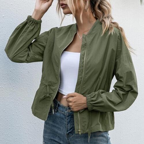 2020 Fashion Windbreaker Jacket Women Summer Coats Long Sleeve Basic Jackets Bomber Thin Womens Jacket Female Jackets Outwear