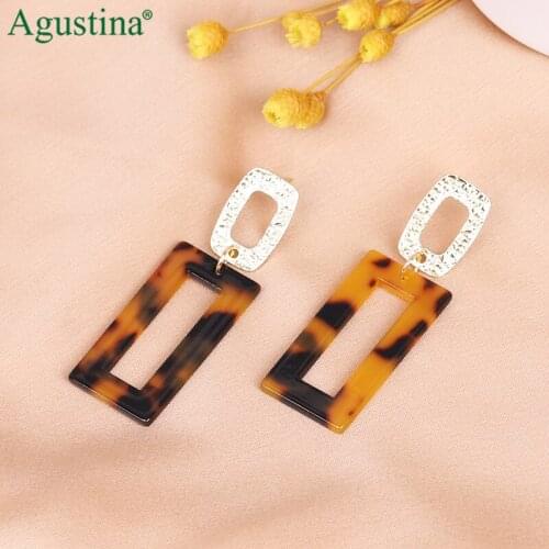 Agustina New Korean Arcylic Earrings for women Leopard Geometric Dangle Drop Gold Earings 2021 Fashion Cute Jewelry Statement