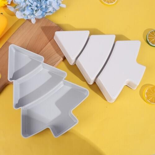 1pc Creative Christmas Tree Shape Candy Snacks Nuts Seeds Dry Fruits Plastic Plates Dishes Bowl Breakfast Tray