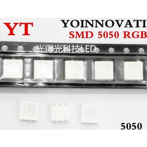 100 PCS/lot smd5050 LED SMD 5050 RGB Chip LED PLCC-6 Tricolor Red Green Blue LED Light Emitting Diode Lamp SMT Beads