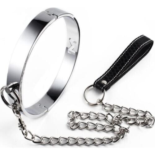 2Style Metal collar, traction rope, general SM torture tools, passion tools,sex doll Magnetic key Easy open B025