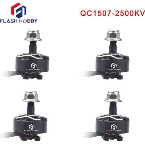 4pcs/Lot Flash Hobby QC1507 2500KV CW CCW Brushless DC Motors for FPV Racing RC Drone Toothpick