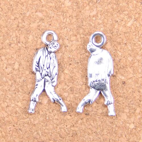 16pcs Charms walking dead zombie corpse 12x27mm Antique Pendants,Vintage Tibetan Silver Jewelry,DIY for bracelet necklace
