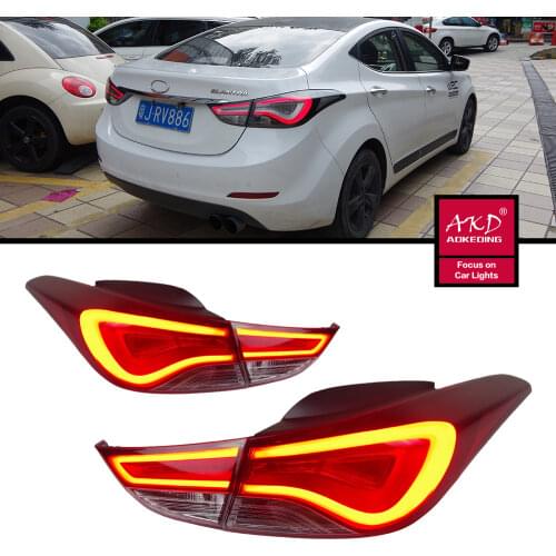 AKD tuning cars Tail lights For Hyundai Elantra 2014 Taillights LED DRL Running lights Fog lights angel eyes Rear parking lights