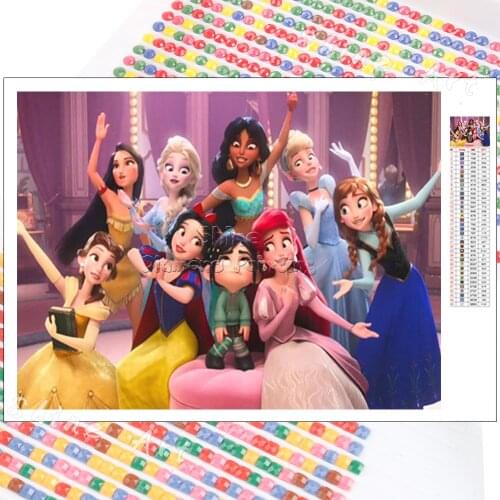 Diamond Painting Disney All Princess 5D DIY Fantasy Cartoon Characters Full Drill Mosaic Embroidery Cross Stitch Art Home Decor