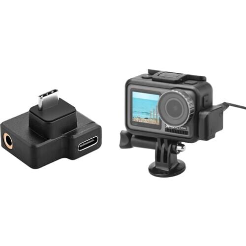 Audio Adapter Replacement for DJI OSMO Action Microphone 3.5mm / USB-C Audio Adapter External Mic Accessories