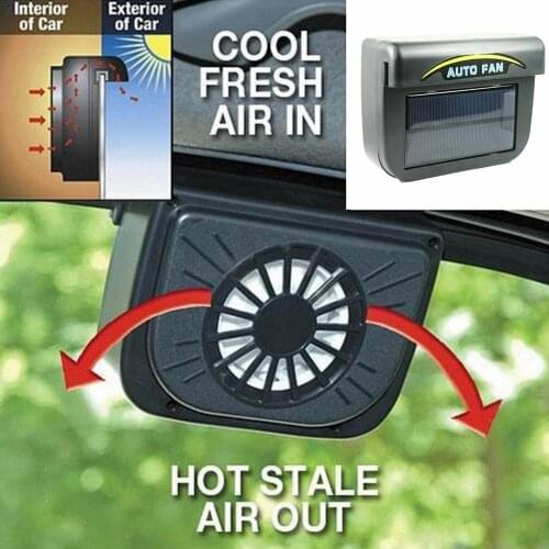 Car Solar Powered Auto Fan Portable Cooler Energy Saving Clean Air Exhaust Cooling Fan Install on Window Ventilador Fan Acc