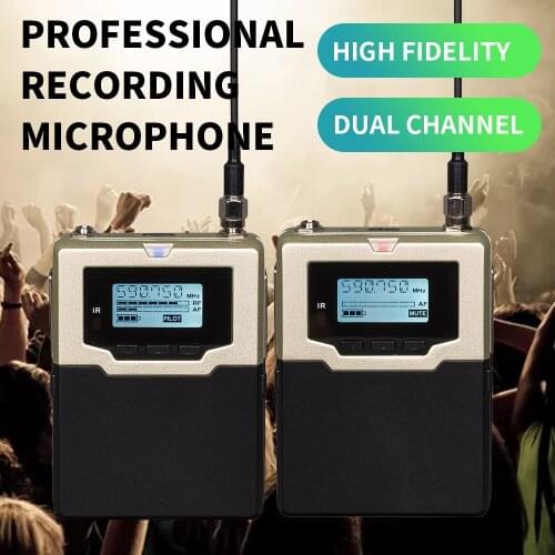 Wireless Microphone UHF Wireless Lavalier Lapel Microphone System for DSLR Cameras,XLR Camcorder,Smartphone Recording Interview
