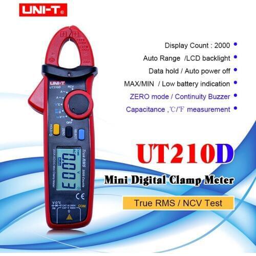 NCV Digital Clamp Meters Multimeter True RMS AC/DC Current Capacitance Tester Digital LCR Meter Megohmmeter UNI-T UT210D