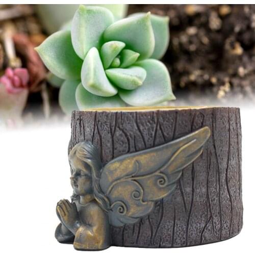 Flower Pot Angel Shape Anti-deform Resin Flower Planter Vase Accessories for Home Decoration