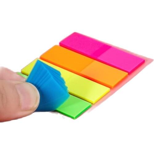 100 sheets Fluorescence Self Adhesive Memo Pad Sticky Notes Bookmark Marker Memo Sticker Paper Student office Supplies