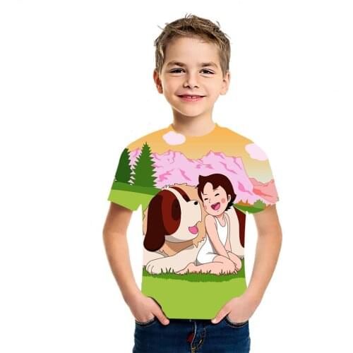 New summer Animation 3D printing Heidi T-shirt boys and girls personality Harajuku short sleeve fashion versatile top