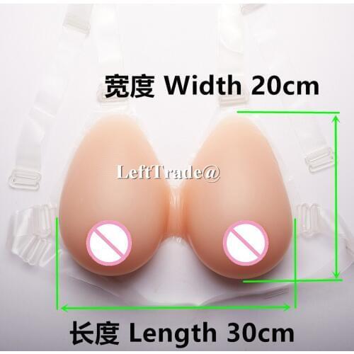 G cup 2400g/pair realistic silicone breast form with straps for man cosplay to female fake large boobs