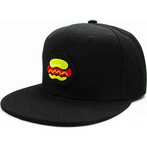 Hot Dog Embroidery Cotton Baseball Cap Hip-hop Cap Adjustable Snapback Hats for Men and Women 244