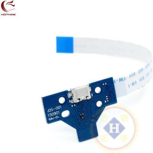 HOTHINK Charging Port Socket Board JDS-001 + 14 pin Eject Ribbon Flex Cable For PS4 Controller gamepad Repair Parts