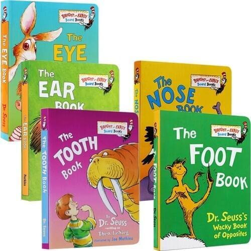 Dr Seuss Series The Foot Nose Ear Eye Tooth Book English Picture Story Books for Baby Cardboard Kids Educational Learning Toys