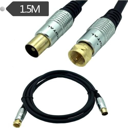9.5mm Male to F type Male Coaxial TV Satellite Antenna Cable 1.5