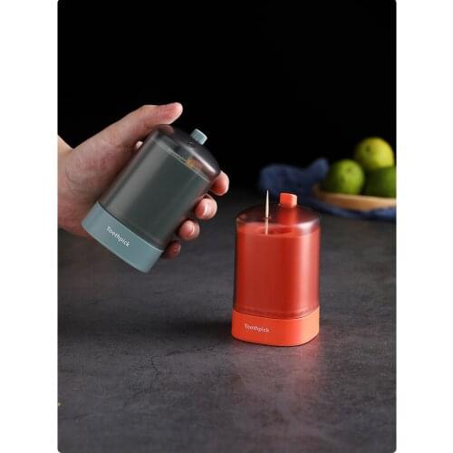 1PC Automatic Toothpick Holder Container Household Table Toothpick Box Press Type Portable Living Room Toothpick Bucket OK 1160