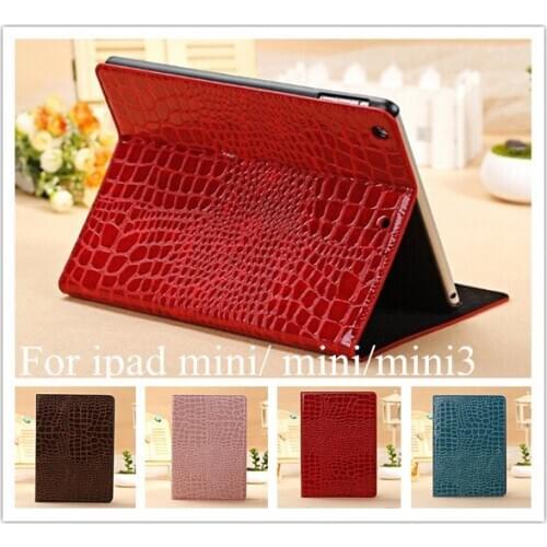 High Quality Leather Case for iPad Mini 1/2/3 Smart Cover for Apple iPad mini case Mini 2 mini 3 7.9"Slim Crocodile tablet stand