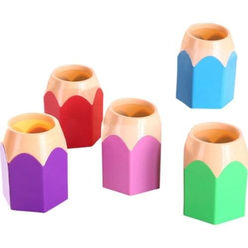 Creative Pencil-Shaped Pen Holder, Makeup Brush Storage Holder, Desk Stationery Holder, Suitable for Desk Finishing 5Pcs