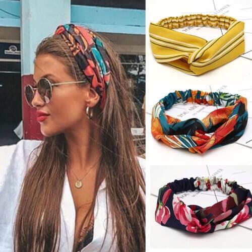 Summer Soft Cross Hair Bands Turban Hairband Girls Headband Fabric Floral Hair Band Ladies Hoop Women Hair Accessories