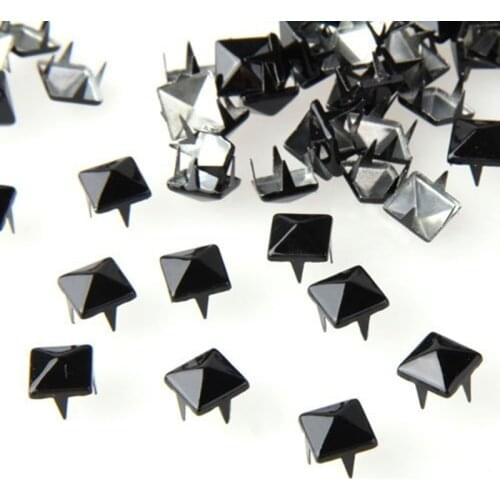 LOT 100 PYRAMID STUDS LOOSE BLACK SQUARE MM 8 RIVETS